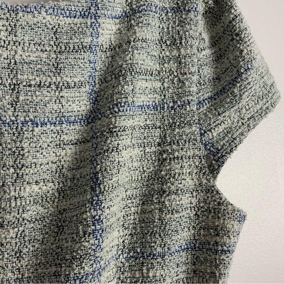 NWOT Fortune & Ivy Boucle Blue/White with Metallic Thread Dress, Size S - Picture 3 of 7